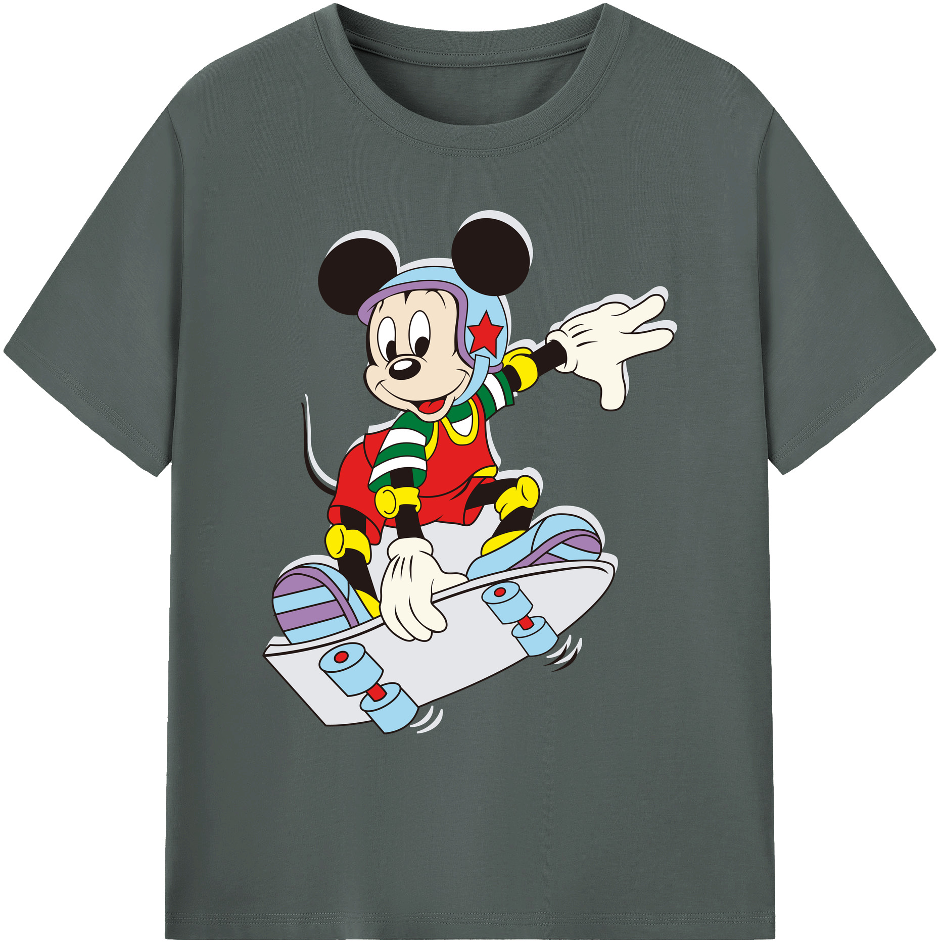 ミッキーマウス Mickey Mouse 綿100％ メンズ半袖Tシャツ｜肌触りやわらか＆通気性